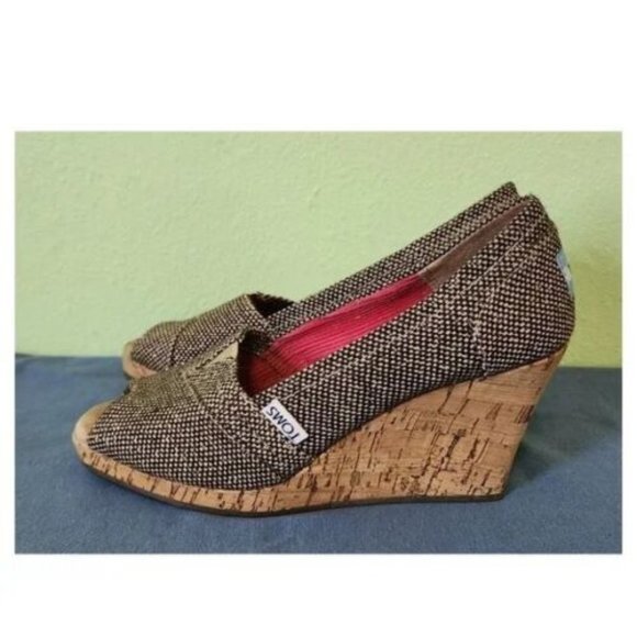 Toms Shoes - Tom's Wedge Heeled Open Toe Shoes- 5.5W